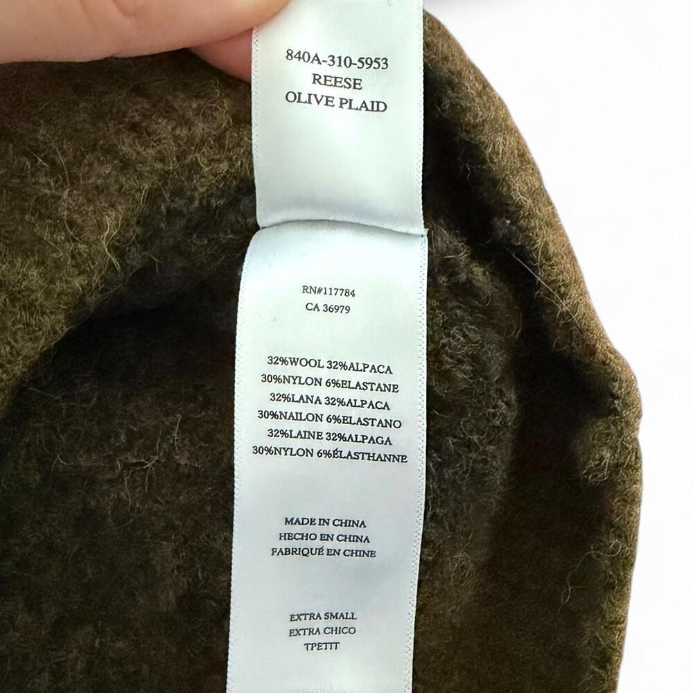 Rails Reese Cardigan Sweater In Green Olive Plaid - Size XS - Picture 6 of 7